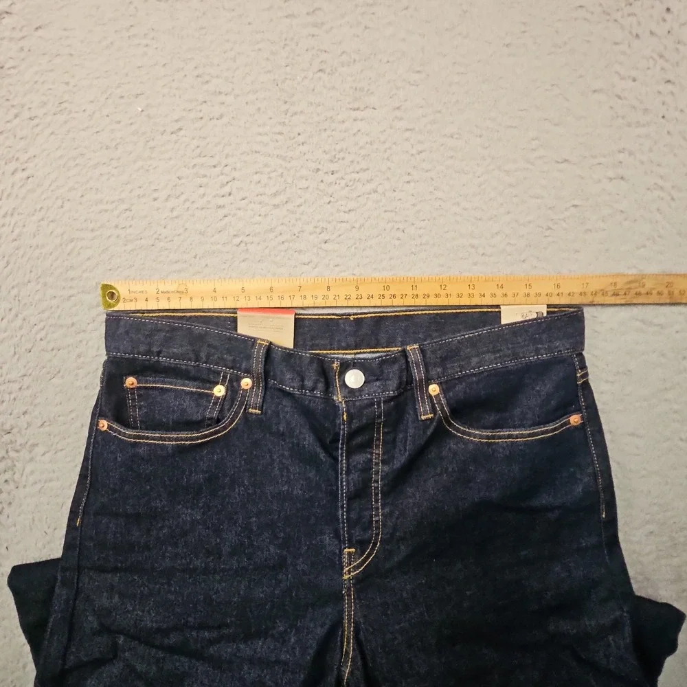 Levis Wedgie Fit Jeans Womens 32 Blue High Rise Denim Heritage Dark Wash Preppy